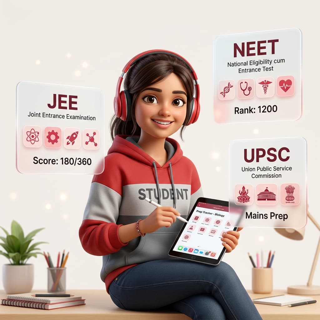 Student preparing for JEE, NEET and UPSC exams